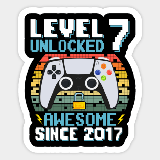 Level 7 Unlocked Awesome Since 2017 Sticker